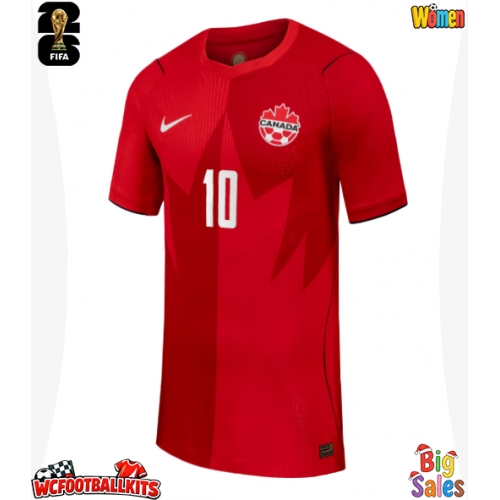 Canada Jonathan David #10 Replica Home Stadium Shirt for Women World Cup 2026 Short Sleeve